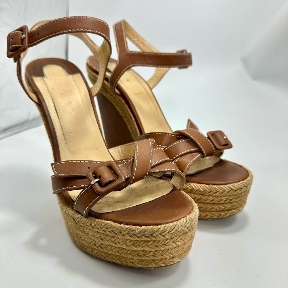 Christian Louboutin Anabela Caramelo espadrille wedges size 11